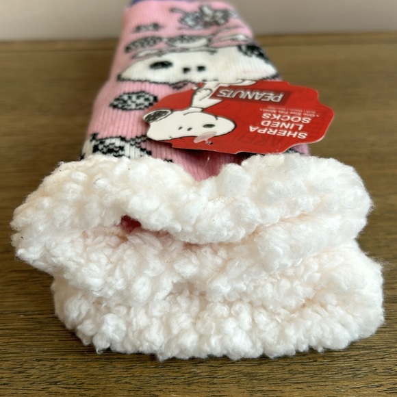 Snoopy Sherpa Lined Slippers Ladies Socks. New - Picture 6 of 8